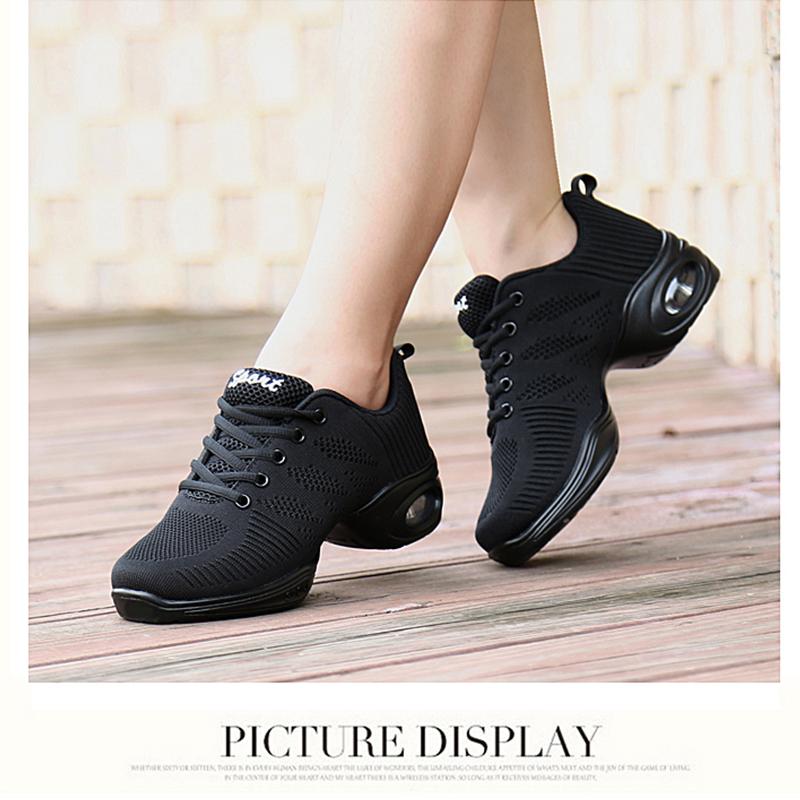 Pantofi de dans pentru femei, Mesh cu șireturi, Pernă de aer, Antrenament de dans, Adidași de dans, Adidași web, Pantofi de dans jazz, Pantofi de dans