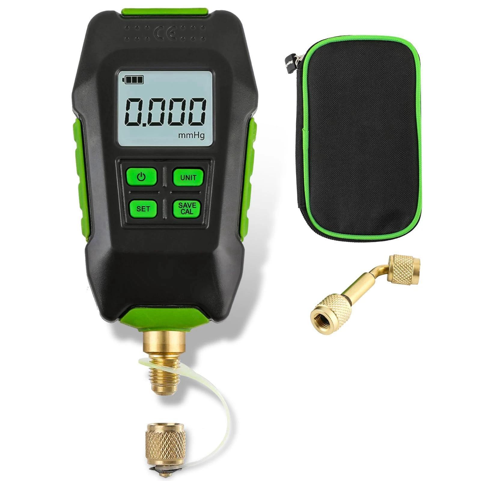 

Vacuum Micron Meter Digital Vacuum Gauge Buzzer Alarm 7/16inch 20UNF Interface 0-10000Pa for Atmospheric Environment чорний