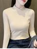 2025 Double-sided Fleece Semi-High Collar Plus Velvet Slimming Long-Sleeve T-shirt