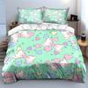 Set con Motivo Pastello di Fiocchi e Cuori Decorazione per Camera da Letto di Bambini e Adulti, Squisito Set Copripiumino a Tre Pezzi Regalo