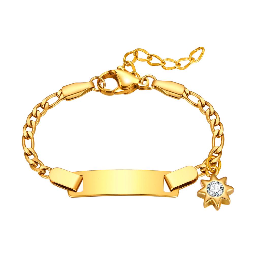 Personalized ID Name Heart Bracelet for Little Boy Girls, Custom Jewelry Free Engrave