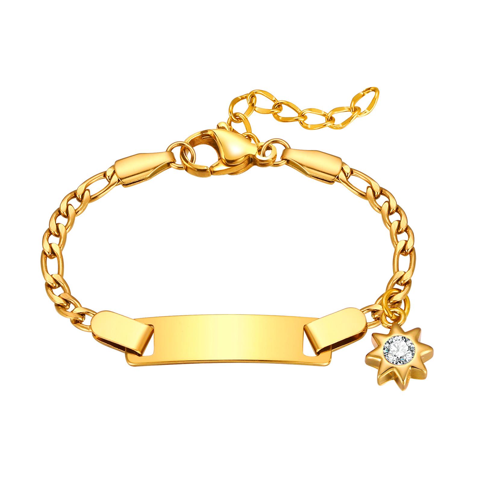 

Personalized ID Name Heart Bracelet for Little Boy Girls, Custom Jewelry Free Engrave
