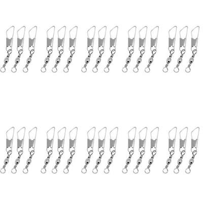 30 Stück Hochfeste Angel-Tönnchenwirbel mit Sicherheits-Einhänger Zubehörset