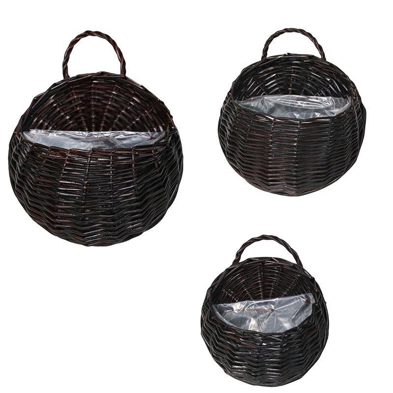 Handmade Willow Woven Wall Hanging Flower Basket Pot