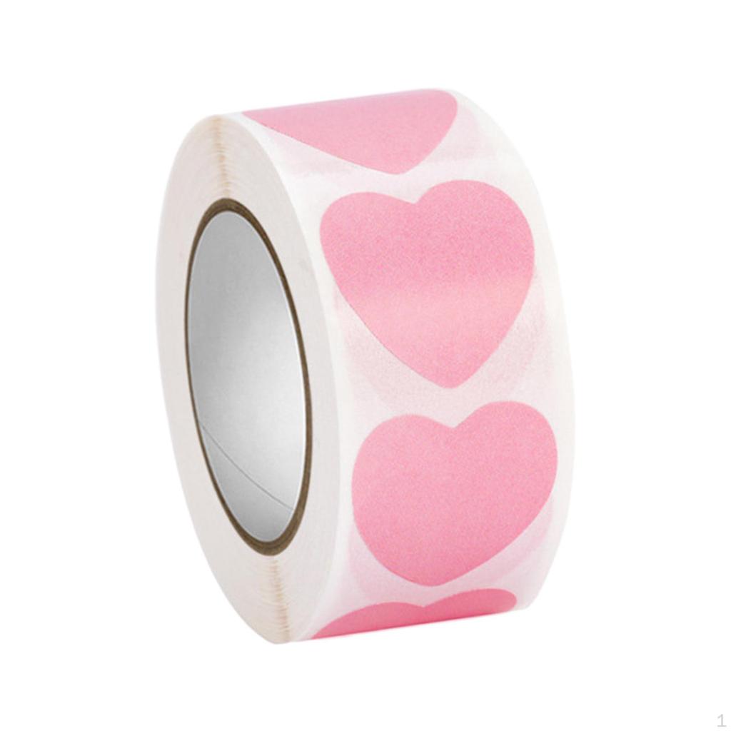 500Pcs Heart Stickers Roll Love Paper Label Card Making Decoration for Valentine's