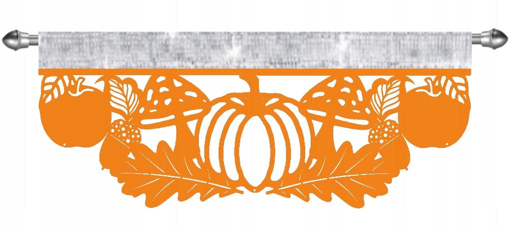 Kitchen curtain autumn PUMPKIN LEAVES openwork decoration 60x26