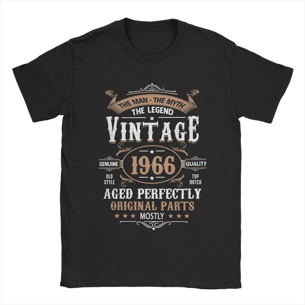 60th Birthday Vintage 1966 Unisex Myth Legend Retro Birthday Gift T Shirts Unisex Pure Cotton Amazing TShirt Crew Neck Tee Shirt