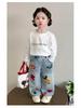 Fashionable Girls' Loose-Fit Wide-Leg Jeans - Spring & Autumn 2025 Collection