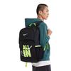 Nike Polyester Backpack Unisex Jet Black/Lime Gray Lightweight Casual NY2413020GS-002