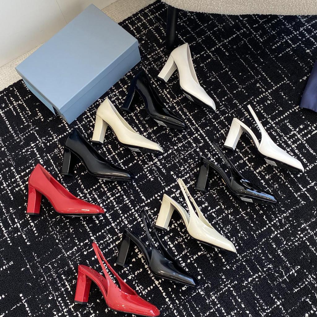 Fashion Spring 2025 Design Stylish And Stylish Square Toe Patent Leather High Heels Women'S Chunky Single Shoes Women'S High Single Shoe