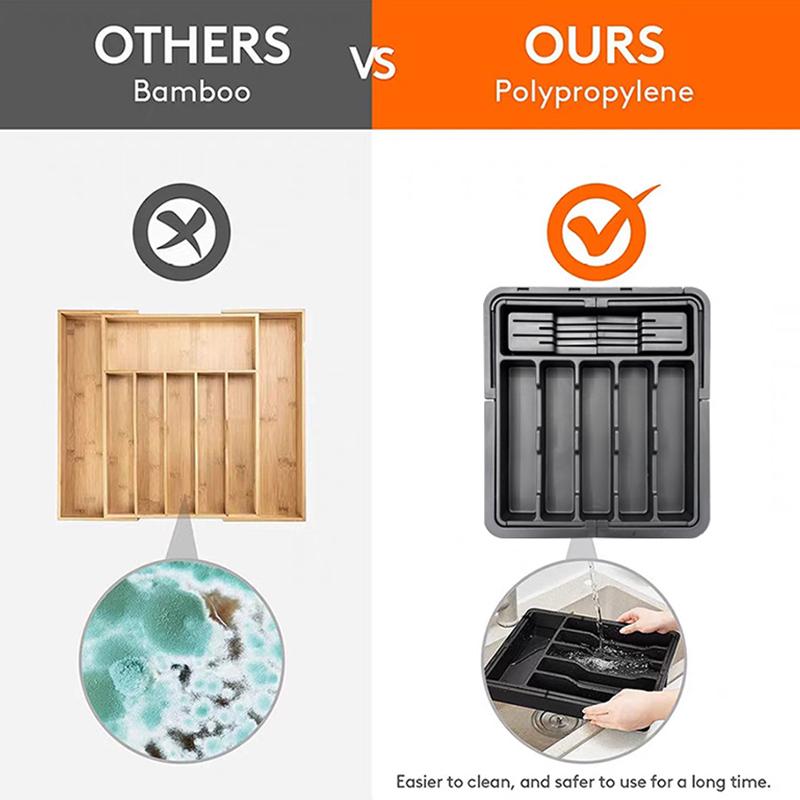 Silverware Organizer Expandable Kitchen Utensil Drawer Organizer Large Bpa Free Adjustable Cutlery Silverware Tray