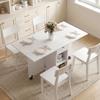 Folding Dining Table, Extendable Kitchen Table for 2 to 4 People, 2 Drop Leaves, 120 x 72 x 75 cm, White