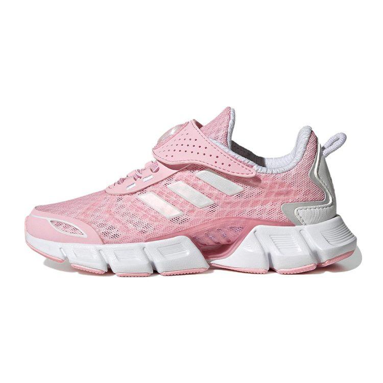 Adidas Breeze Collection Comfortable Slip Resistant Cushioning Abrasion Resistant Low top Kids' Running Shoes Pink Gray GZ4024