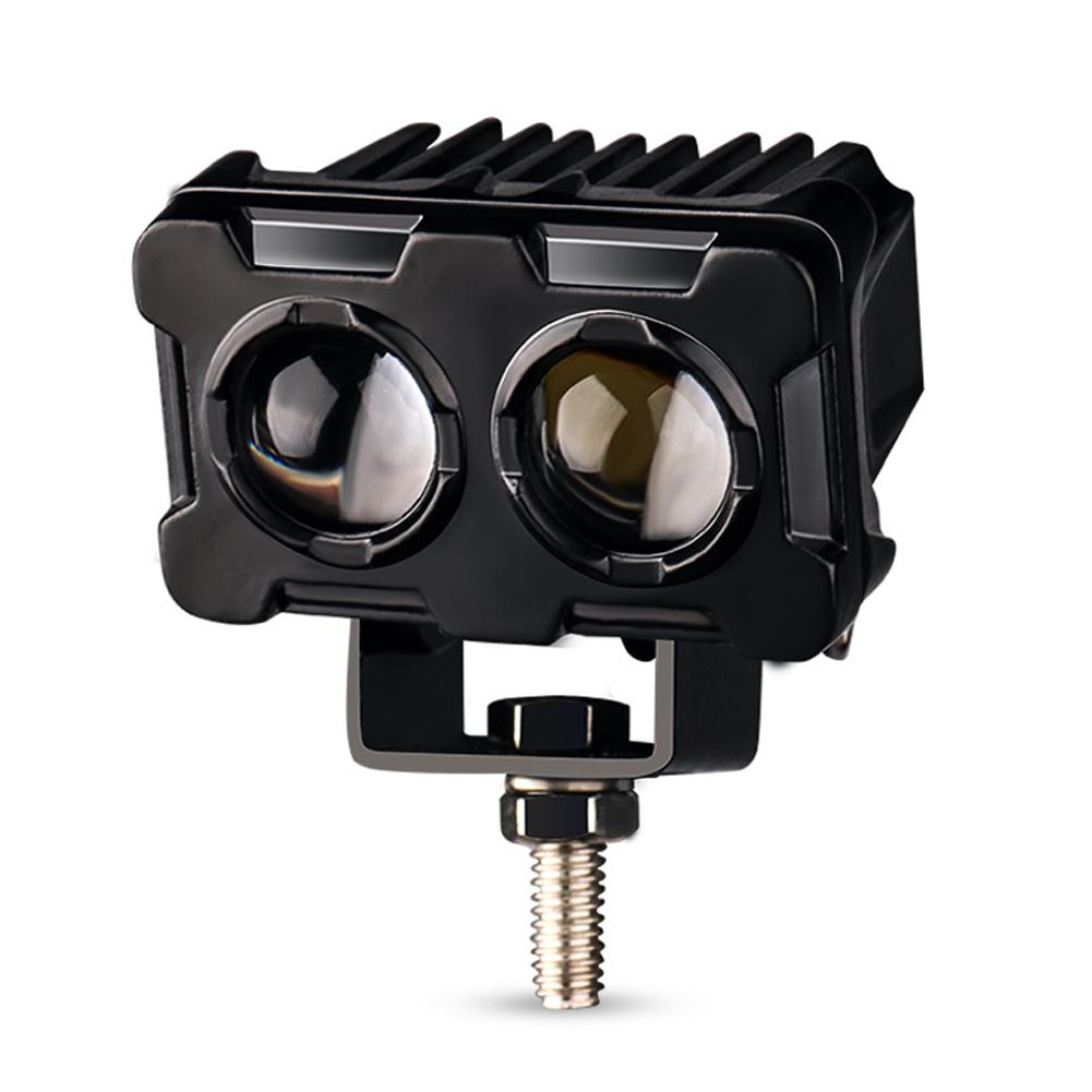 

1/2 шт. 60 Вт светодиодный прожектор для мотоцикла с линзами, двойные линзы, фары для мотоциклов, вспомогательные противотуманные фары, двухцветный белый желтый свет