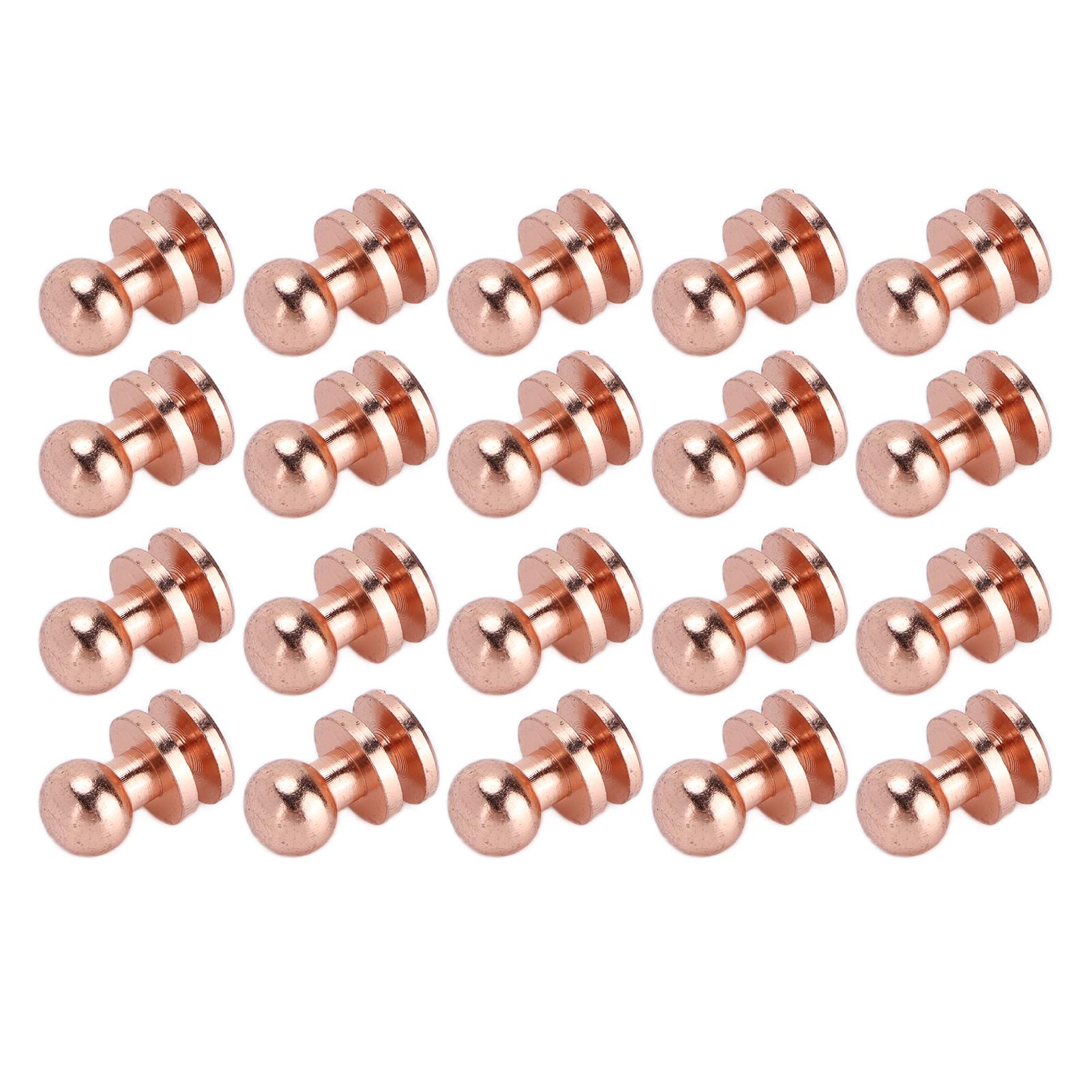 

20 комплектов латунных заклепок, устойчивых к окислению, цвета розового золота, фурнитура для багажа, аксессуары для кошельков, сумок, обуви Lst7x6mm