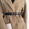 Women's Versatile Decorative Leather Belt for Dresses and Sweaters - Black