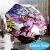 Custom Name Rainbow Pony Umbrella, 8-Rib Folding Umbrella, Lightweight Portable Design for Lovers, Friends, Perfect Gift for Birthdays