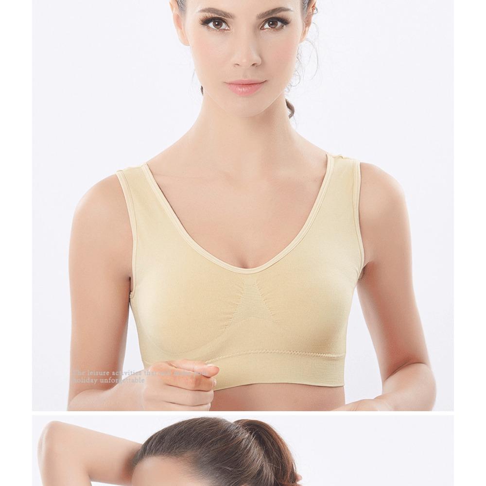 Sutiã esportivo à prova de choque de ioga tamanho grande sem aro sutiã de uma peça sem rastros feminino comércio exterior atacado