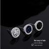 Crystal Cluster Stone Stud Earrings: Unique Titanium Steel, Fade-Resistant, Versatile Cool-Style Jewelry for Men and Women