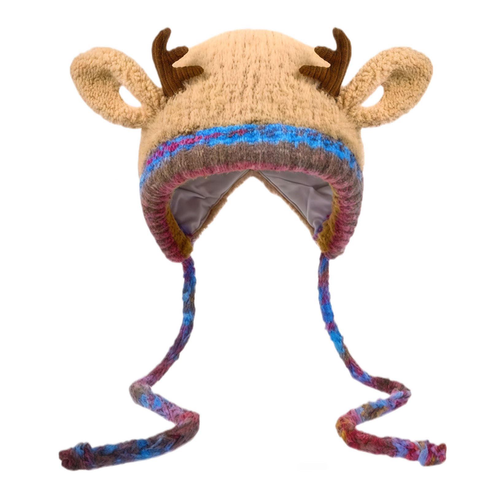 

Knitted Hats In And Winter, With Plush Called For Warmth, Wrapped In Ear , And Woolen Hats One Size хаки
