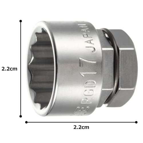 TONE RGD-17 12-Point Open End Wrench Socket, 17mm Width