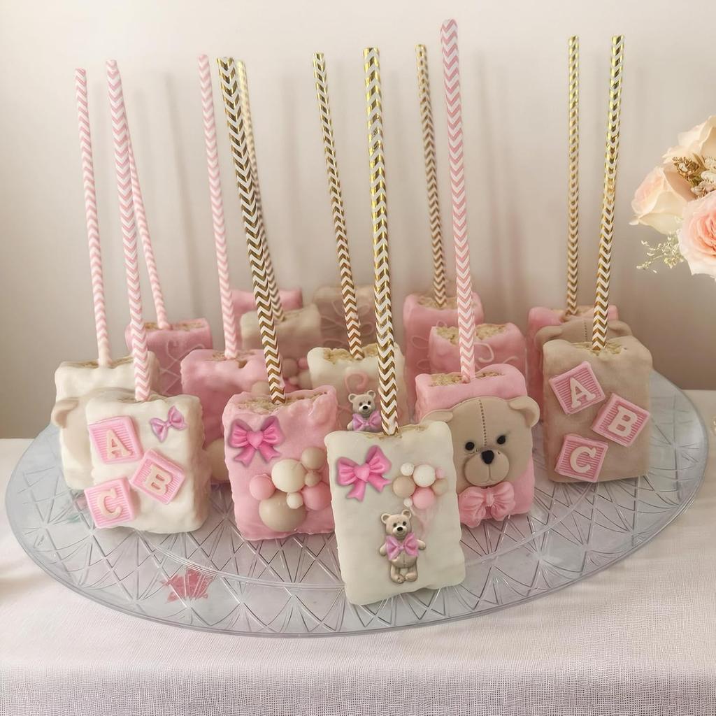 3 Pcs Bear Silicone Mold Fondant Bear Mold Candy Cake Bow Chocolate Molds for Cake Decoration, DIY Desserts, Cupcake, Fondant, Clay, Gum Paste