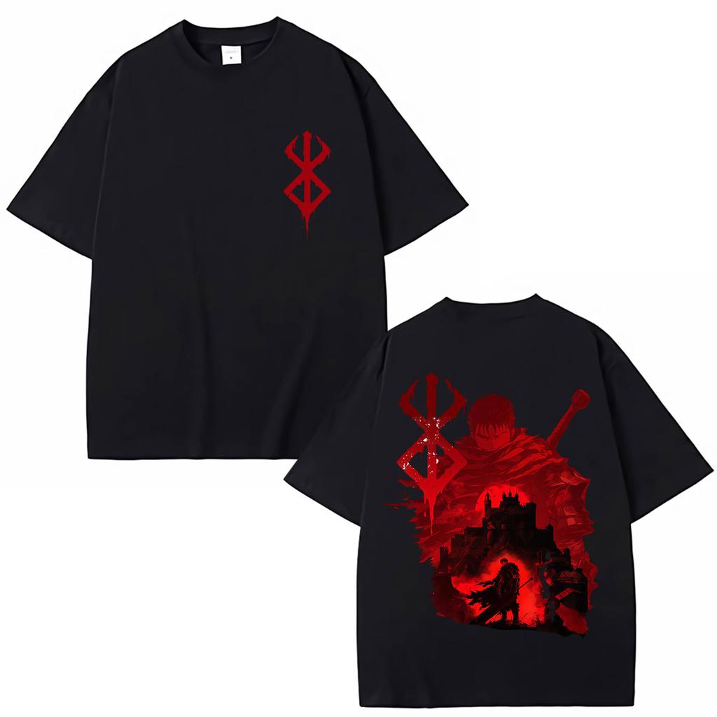 Japanese Anime Berserk T-shirt Men Women Harajuku Vintage Manga T-shirts Oversized Cotton High
