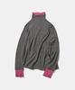 DIAMOND LAYLA Mellow Contrast Turtleneck T98 Charcoal Rose