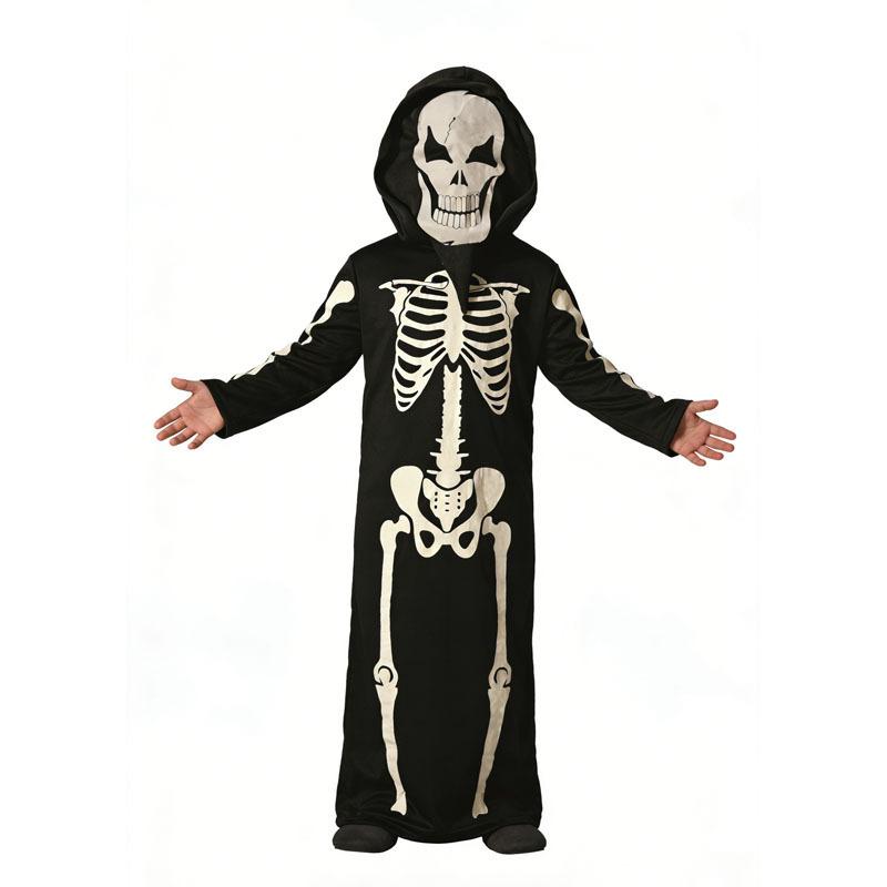 Halloweenová svítící róba s lebkou pro dospělé, hororový kostým ducha, kostým kostlivce Smrti, kostým pro party a jevištní vystoupení