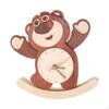 Desk Clock Woodworking DIY Material Kit Bear Statue for Kids Playrooms Hotel