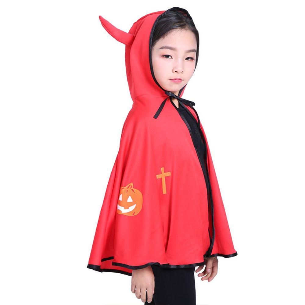 Party Cloak Cartoon Children Day Cosplay Props Devil Horn Cloak Cosplay Costume Hooded Cloak