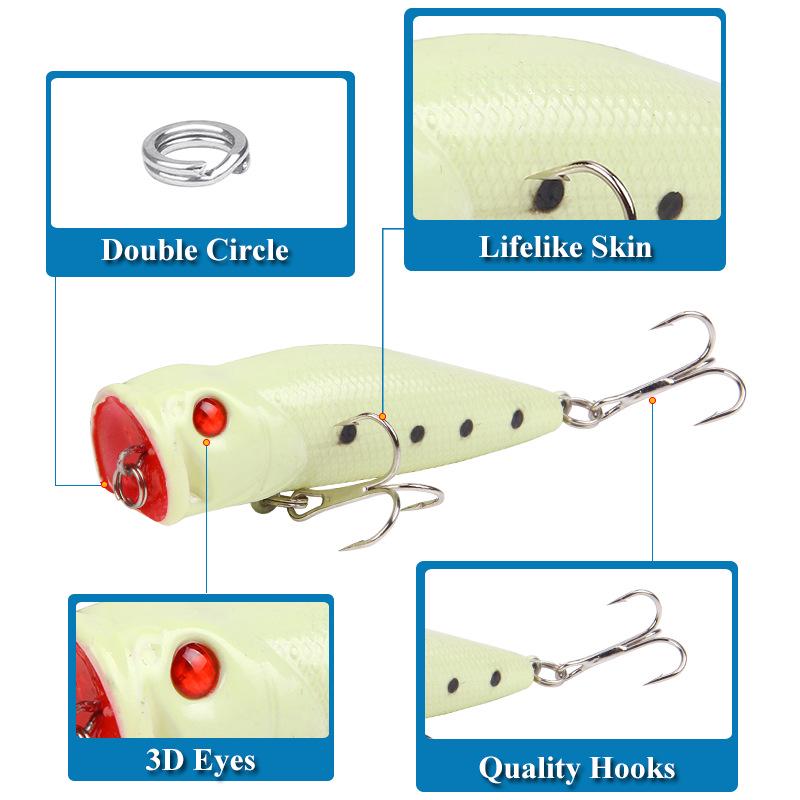 Long Casting Bass and Pike Special Lure Set with Night Glow Hard Bait and Small Fat PencilVIBMinobo Bionic Artificial Bait Fishi