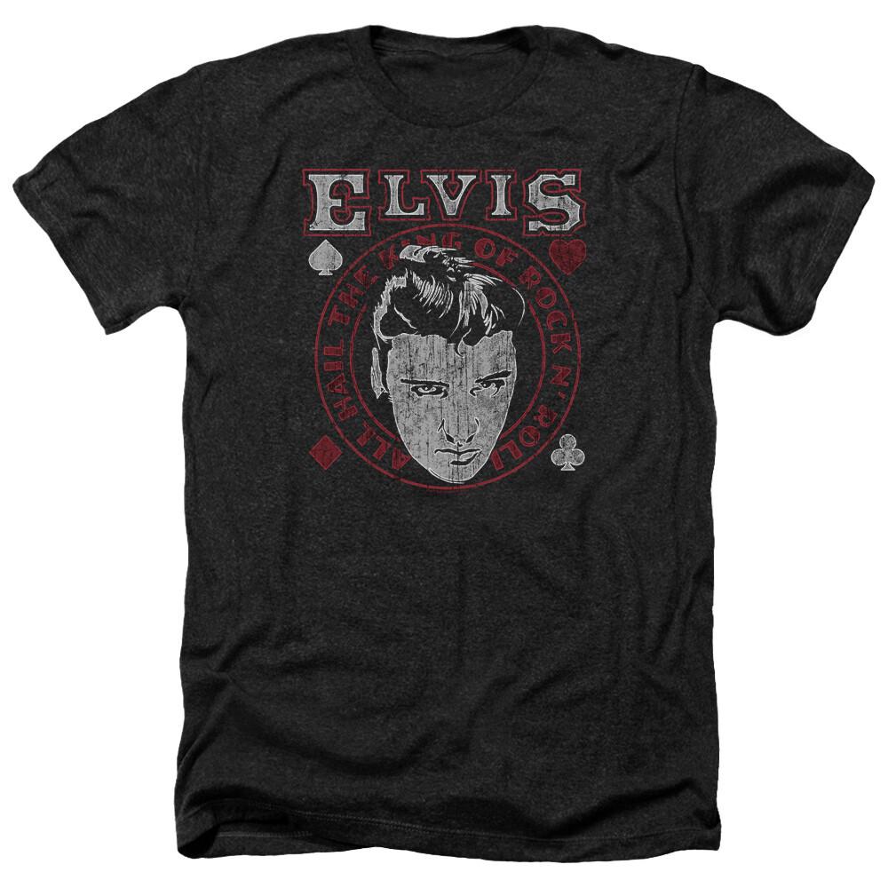T-ShirtELVIS PRESLEY HAIL THE KING Licensed Adult Men s Heather Band Tee Shirt SM-3XL L