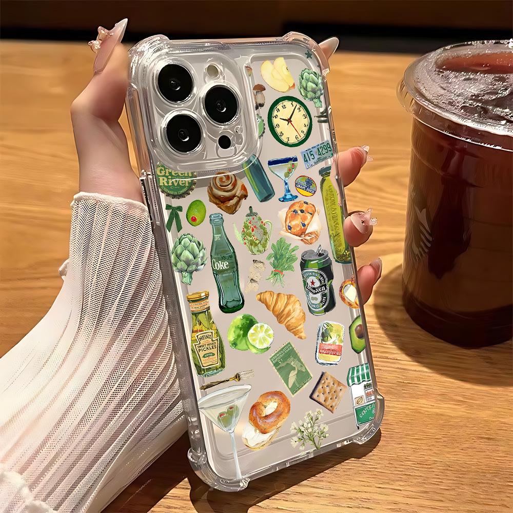 Seaside Scenery Wine Lemon Anti Fall Clear Phone Case For Xiaomi Redmi 14C 13C 12C K50 K40 Note 14 13 12 11 10 9S Pro Plus 4G 5G