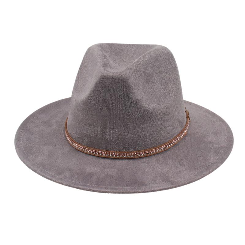 Solid Color And Western Cowboy Hat Felt Hat Woolen Top Hat Amazon Cross-Border Wholesale Retro Ethnic Fashion Hat