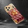Pink diamond golden rose phone case for funda iphone for iphone 17 pro max cover glass for iPhone 17 16 15 14 13 12pm Pro Plus
