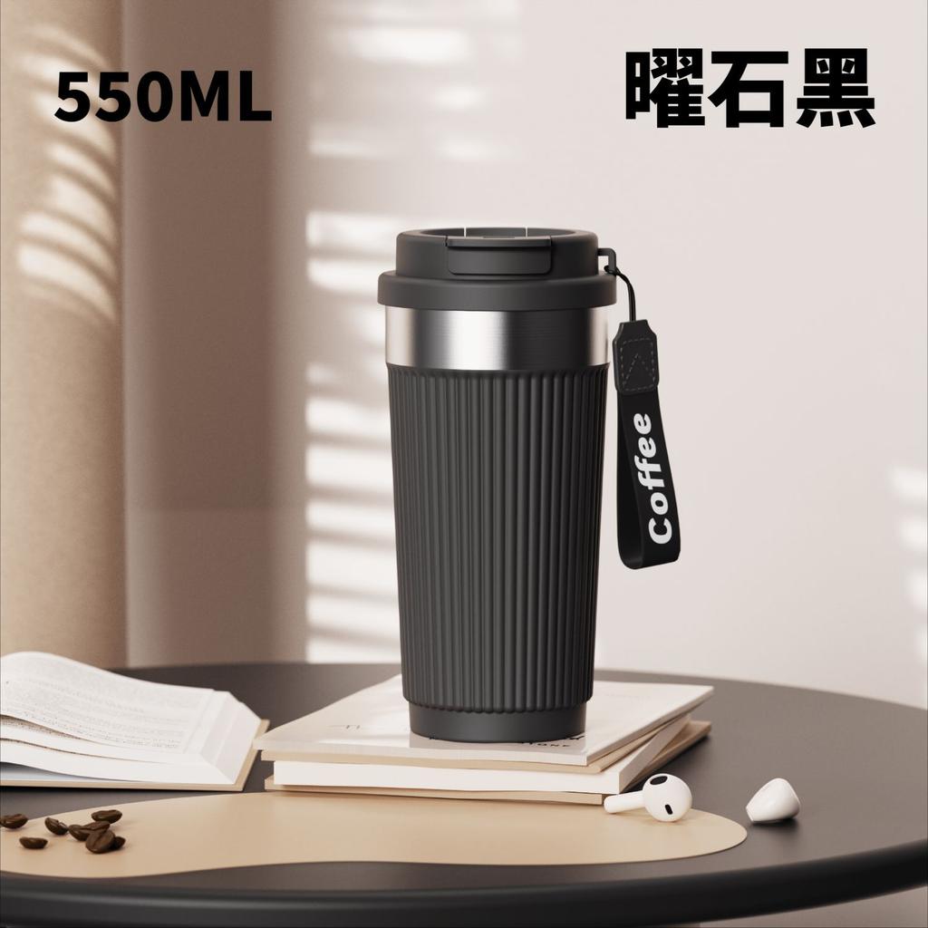 Water bottle double drink coffee thermos cup stainless steel accompanying coffee cup straw cup female advertising water cup