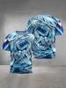 Monster Pattern 3D Printed Children's T-shirt, Boys' Fun Short Sleeved Top