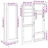 VidaXL Wall-Mounted Jewelry Cabinet with Mirror White 30x8.5x90 Cm 353211