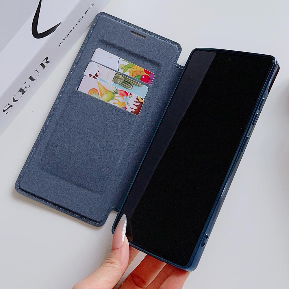 Flip Cover Plating Clear Magnetic Fold Wallte Case For Samsung S25 Ultra S24 FE S23 S22 Plus Slot Card Bag Holder Soft Cover