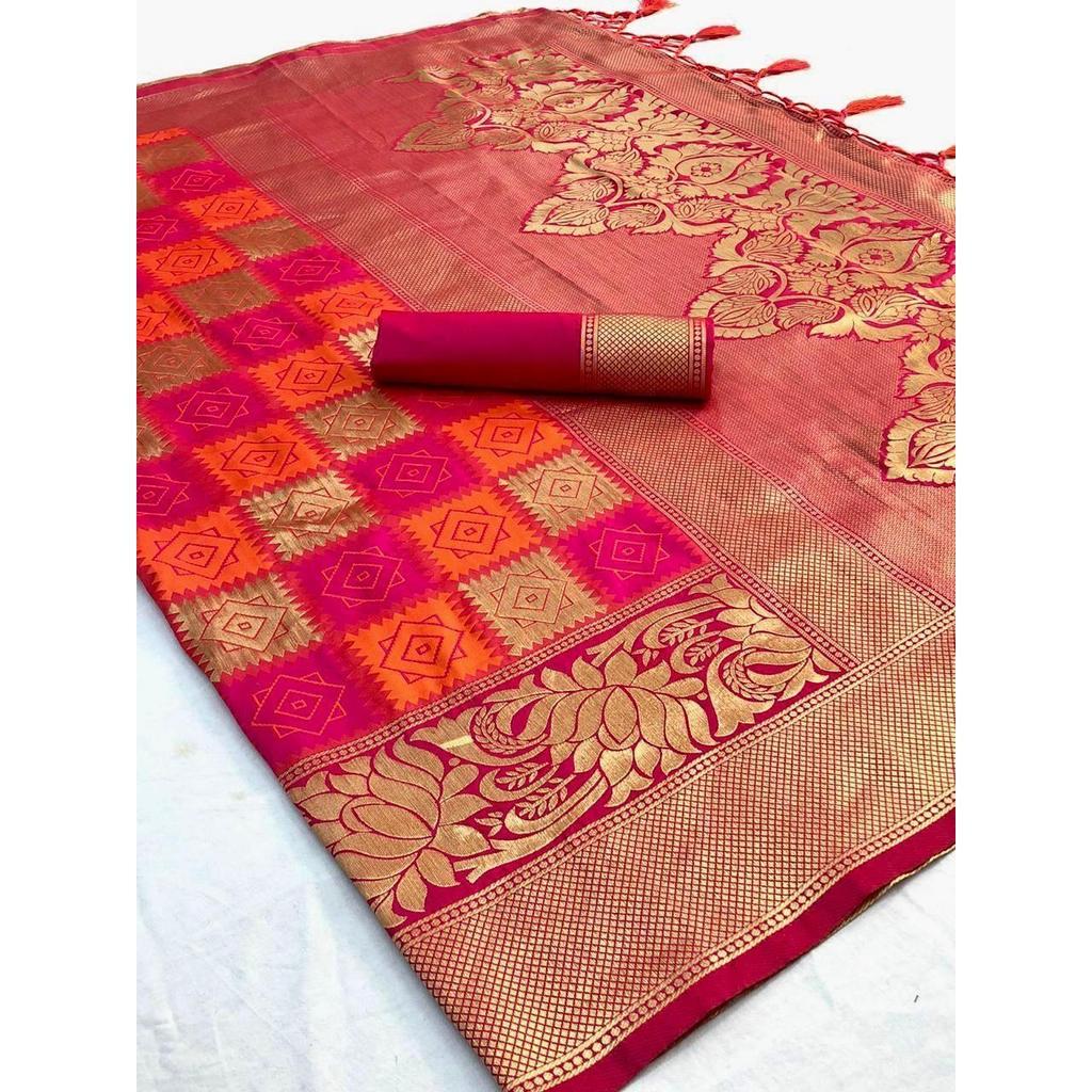 Royal Soft Lichi Silk Saree – Rich Pallu Jacquard with Stylish Zahlar