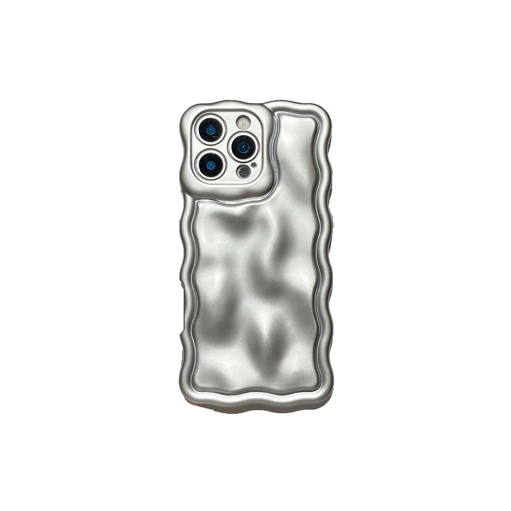 Matte Electroplated Wave Case for iPhone15Pro Max Apple 16 Mobile Phone Case 13/14 Soft Case Niche Style