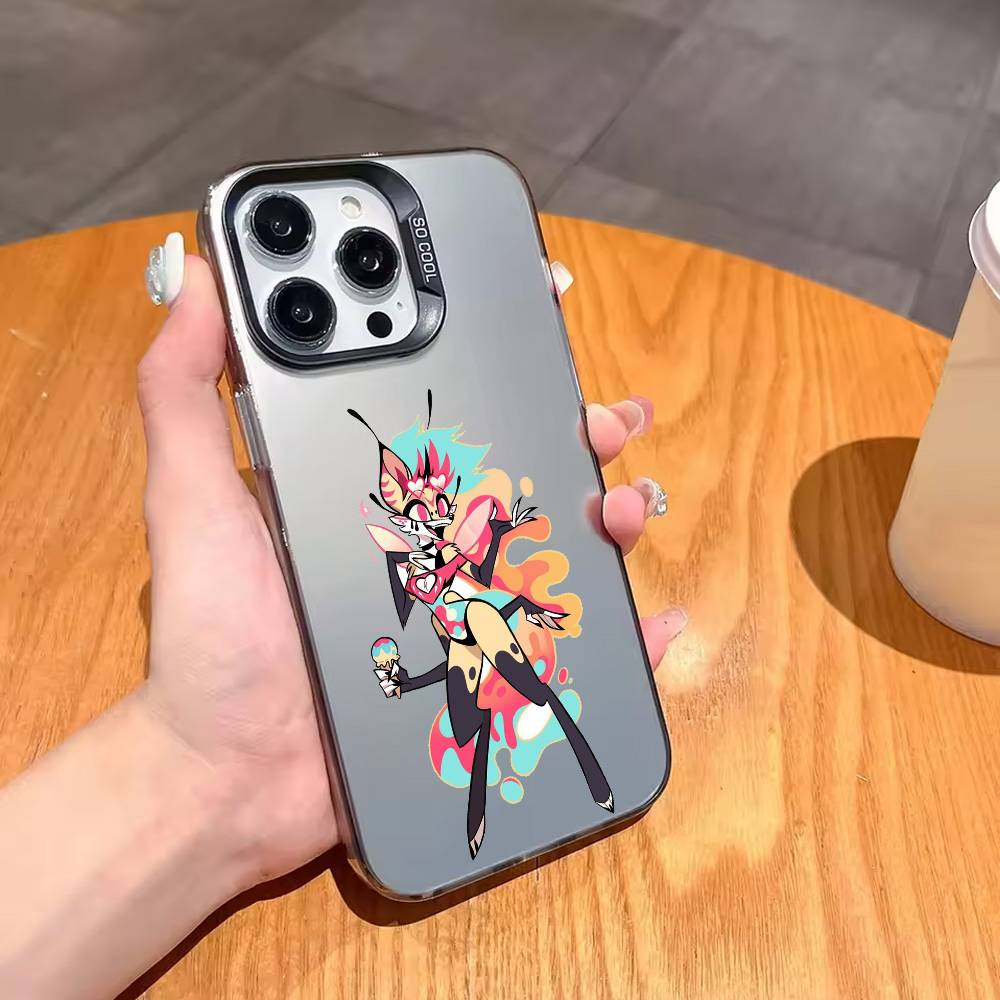 Anime H-Helluva-A B-Boss-S  Phone Case For iPhone17,16,15,14,13,12,11 Plus,Pro Max Candy Silver Plated Inside Cover iPhone12