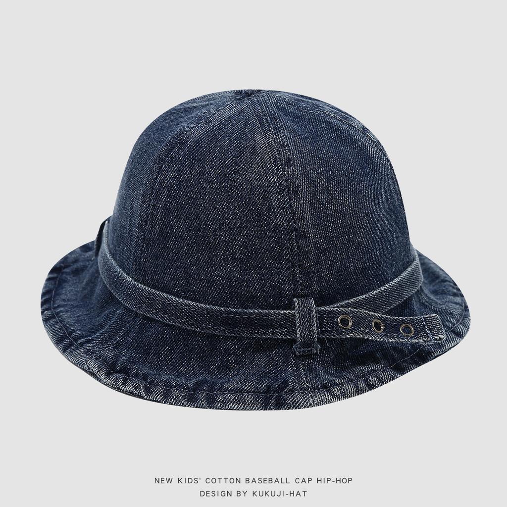 Cartoon Bear Denim Childrens Fisherman Cap With Windproof Design Perfect For Summer Outings