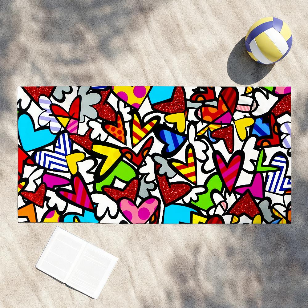 Farben R-Romero B-Britto Kunst Handtuch Dusche Sauna Reise Spa Schnelltrocknend Fitnessstudio Zubehör Weich Groß Strandhandtücher