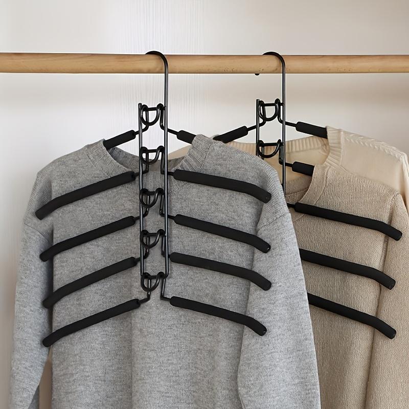 Heavy-Duty Space-Saving Hangers Multi-Layer Metal with Foam Padding Ideal for Coats, Sweaters, Suits, and T-Shirts - Hangers for Clothes