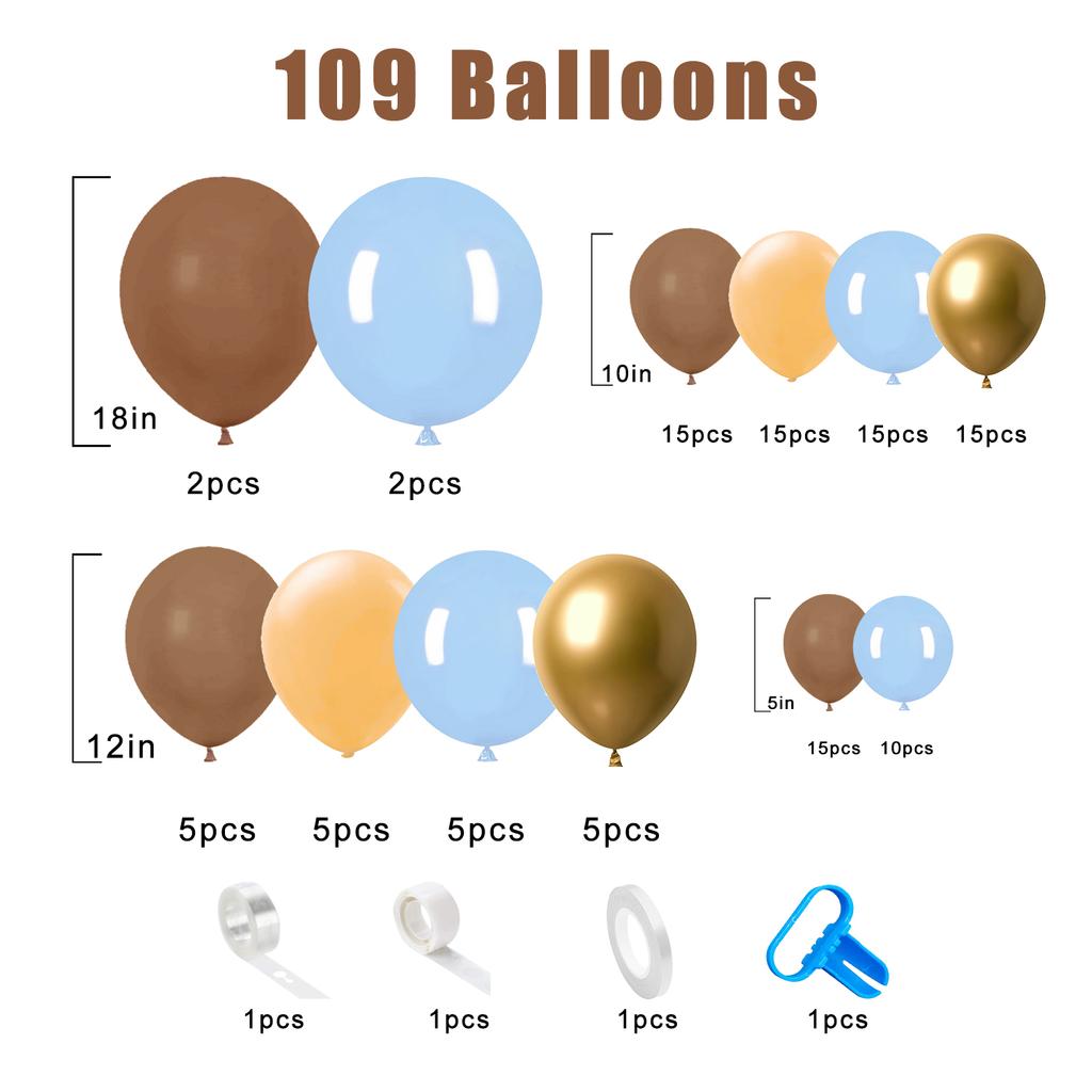 109Pcs multi-color latex balloon set suitable for birthday parties, weddings, Valentine's Day party decoration