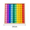 100 Pieces Rainbow Building Blocks Acrylic Gemstone Cubes Stacking Game Toy with Wooden Storage Box