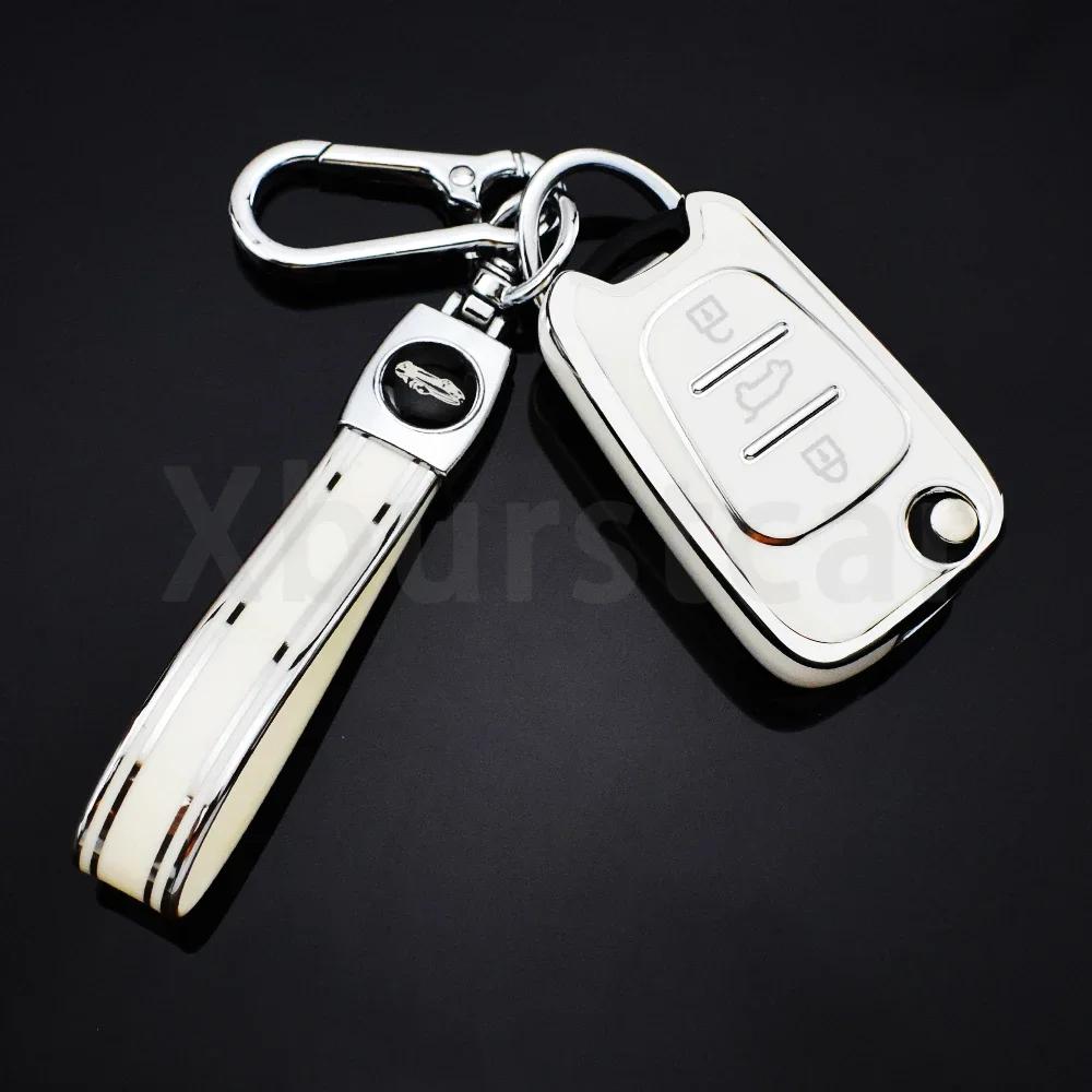 For Hyundai I20 I30 Ix20 Ix35 Elantra Accent Soft Tpu Car Flip Key Case Cover Car Key Protection Shell Auto Interior Accessories