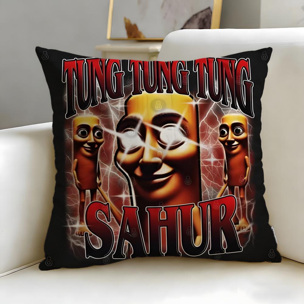 Popular Cartoon Brainrot Friends Cushion Cover Soft & Easy-Wash Pillow Case – Versatile for Couch, Bed, Travel and Office